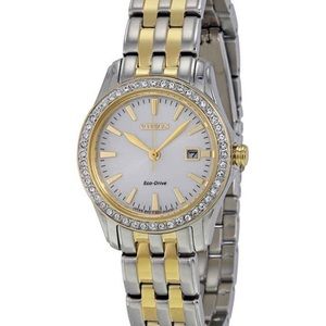 CITIZEN Silhouette Crystal Silver Dial Eco-Drive Ladies Watch EW1908-59A